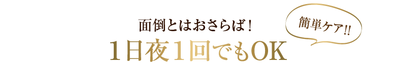 面倒とはおさらば！簡単ケア！！１日夜１回でもOK！！