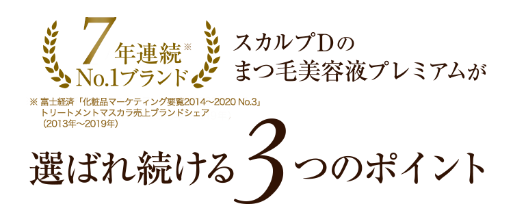 5年連続NO.1ブランド スカルプDのまつ毛美容液プレミアムが選ばれ続ける3つのポイント
