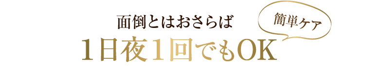 面倒とはおさらば！簡単ケア！！１日夜１回でもOK！！