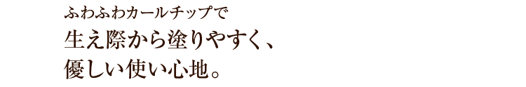 ふわふわカールチップで生え際から塗りやすく、優しい使い心地。