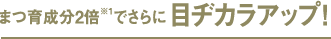 まつ育成分2倍（※1）でさらに目ヂカラアップ！