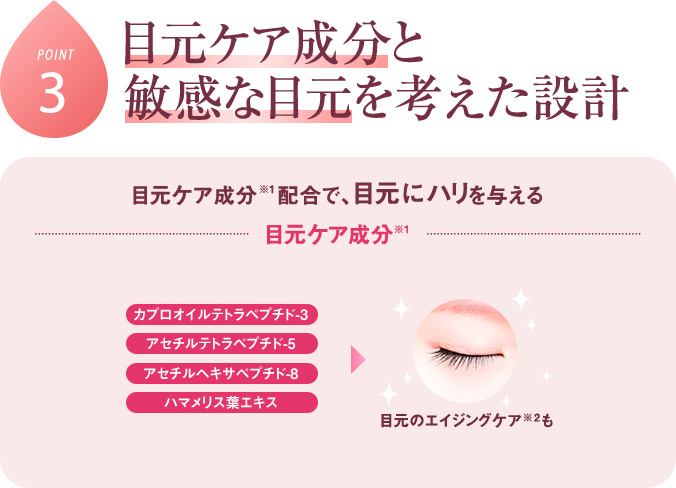目元ケア成分と敏感な目元を考えた設計
